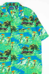 Green & Blue Surfers hawaiian Shirt