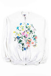 Floral Hummingbirds Zip Up Sweatshirt