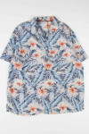 Blue & Pink Hibiscus Hawaiian Shirt