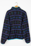 L.L. Bean Black Printed Fleece Pullover