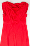 Red Drape Front Evening Dress