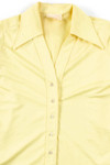 Yellow V-Neck Button Up Blouse