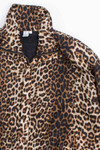 Silk Leopard Print Vintage Bomber Jacket