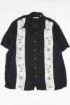 Black Palm Trees Bowling Stripes Hawaiian Shirt