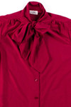 Red Wine Bow Collar Blouse