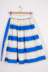 Blue Yellow striped Mid-Length Skirt