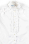 White Lace Ruffled Blouse