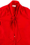 Red Tie Neck Blouse