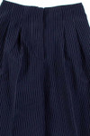 Navy Striped Pleated Vintage Pants (sz. 7)