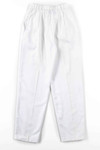 White Pleated High Waisted Pants