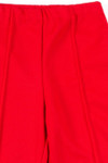 Red Pleated Pull On Pants