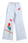 Butterfly Embroidered Flared Pants (sz. 12)