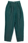 Green Striped High Waisted Vintage Pants (sz. Medium)