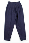 Chic Navy Pleated High Waisted Pants (sz. 8)