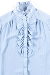 Blue Ruffled Poet Blouse