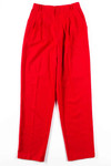 Red Pleated High Waisted Pants (sz. 10)