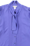 Lavender Half Sleeve Tie Neck Blouse