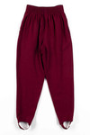 Burgundy Pleated Vintage Pants w/ Stirrups (sz. 8)