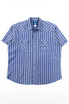 Blue Striped Wrangler Button Up Shirt