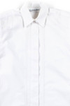 White Floral Pleated Button Up Shirt