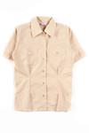 Tan Short Sleeve Button Up Shirt 1