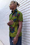 Abstract Shell Pattern Button Up Shirt