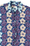 Blue Watercolor Floral Button Up Shirt