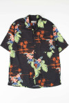 Black & Neon Floral Hawaiian Shirt