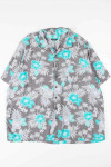 Grey & Teal Hibiscus Hawaiian Shirt