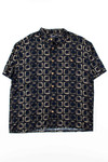 Black & Tan Squares Button Up Shirt