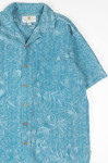 Teal Floral Print Hawaiian Shirt