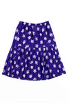 Purple Floral Pleated Skirt