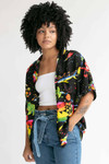 Neon Space Planet Hollywood Button Up Shirt