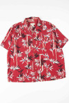Red Bamboo Silk Hawaiian Shirt