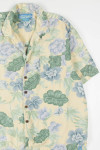 Pastel Yellow and Periwinkle Floral Hawaiian Shirt