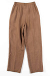 Tan Silk Pleated Pants (sz. 6)