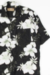 Black & White Hibiscus Hawaiian Shirt