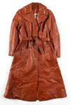 Terracotta Leather Trenchcoat