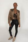 Studded Leopard Print Leather Jacket