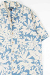 Blue & Cream Tropical Print Hawaiian Shirt
