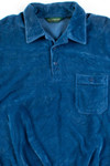 Blue Velvet Button Collar Sweatshirt