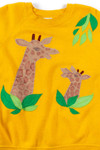 Yellow Giraffes Applique Sweatshirt