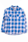 Blue & White Plaid Button Up Shirt