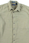 Green Herringbone Button Up Shirt