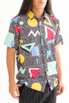 90s Static Party Button Up Shirt