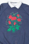 Red Roses Collared Sweatshirt