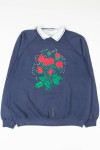 Red Roses Collared Sweatshirt