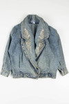 Vintage Acid Washed Gold Embroidered Denim Jacket 1261