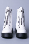 Matte White Threaded Zip Front Platform Boots