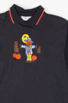 Halloween Scarecrow Collared Sweatshirt